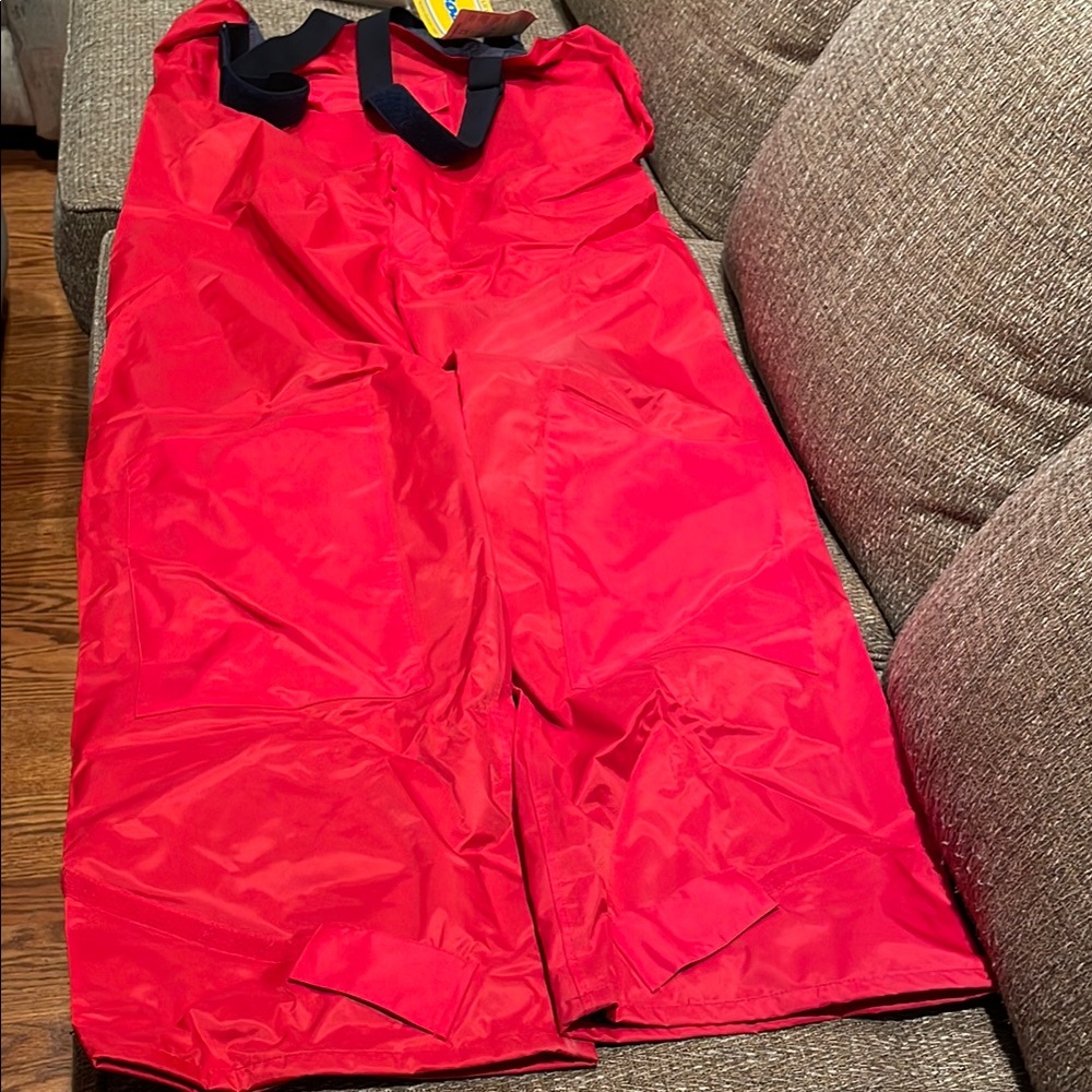 Hobart Red Foul Weather Pants with Black Straps